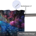 thumbnail image 5 of Peacock Curtain Valances for Kitchen Windows Teal Animal Rustic Flower Vintage Elegant Asian Wildlife Bird Rod Pocket Window Valance for Living Room Bathroom Bedroom Kitchen 54 by 18 in, 1 Panel, 5 of 6