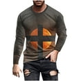 thumbnail image 2 of Styesk Chemises pour Hommes Col Rond Manches Longues Chandail Imprimé T-Shirt Blouse Tops, 2 of 5