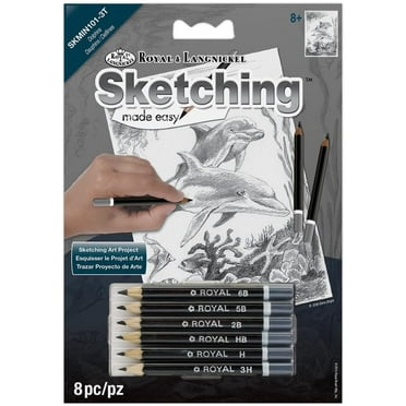 SKMIN-101 | Sketching Made Easy™ Dolphins 8pc 5" x 7" Sketching Art Project