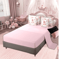 thumbnail image 5 of Feelyou Magic Elf Teens Twin Bedding Sets 7-Piece, Pink Monogrammed V Bedding Comforter Set, Princess Reversible Comforter, Lightweight Room Decor, 5 of 9