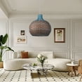 thumbnail image 6 of Arturesthome Handmade Kitchen Island Rattan Pendant Light Restaurant Blue Chandelier, 6 of 13