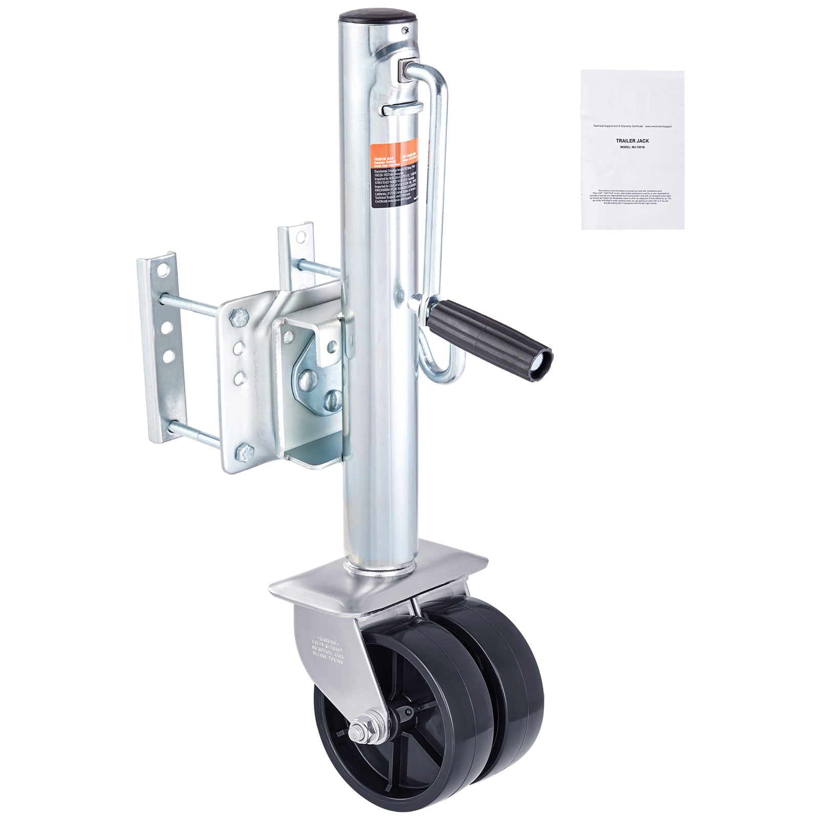 1500 Lb Heavy Duty Trailer Jack With Dual Wheels – Swivel Design For Boats & RVs | 10" Lift