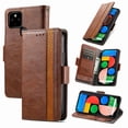 thumbnail image 1 of Case for Google Pixel 5a 5G Cover Leather Wallet Folio Case Book Design Flip Magnetic Closure - Brown, 1 of 5