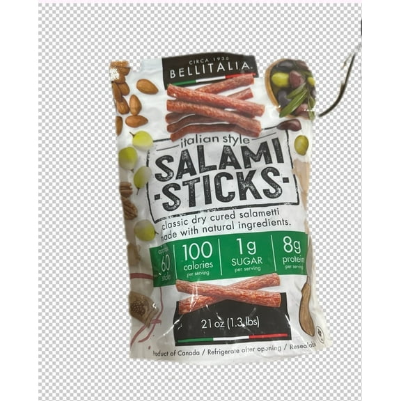 BELLITALIA Italian Style Salami Sticks High Protein 60 Count