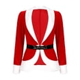 thumbnail image 2 of Chaqueta de disfraz de Navidad de Papá Noel para mujer, chaqueta de manga larga con retazos y cierre de cinturón, Tops para ropa de Año Nuevo, encogimiento de hombros navideño, 2 of 4