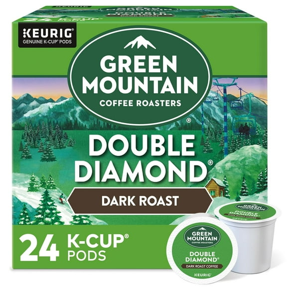 Green Mountain Coffee Roasters Double Diamond, Single-Serve Keurig K-Cup Pods, Dark Roast Coffee, 24 Count