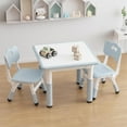 thumbnail image 1 of GloryStar Kids Table and 2 Chairs Set for Ages 2-10, Height Adjustable Toddler Table and Chair Set with Graffiti Desktop & Non-Slip Legs, Easy to Wipe, Perfect for Classroom, Kids Room, 1 of 9