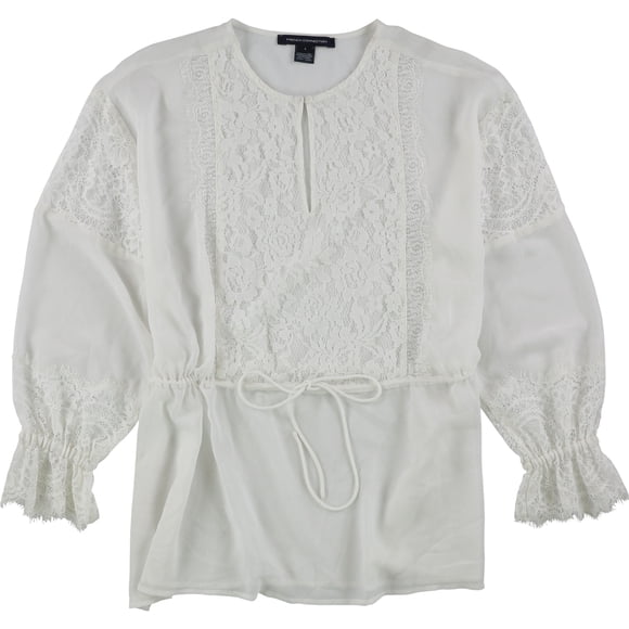 Blusa Peplum French Connection de encaje para mujer Blanco Grande