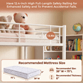 thumbnail image 4 of Kdymod Triple Bunk Bed Twin over Twin with Trundle, Metal Bunk Bed Frame with Ladder & Guardrail, for Teens & Adults, Bedroom Dorm, Black, 4 of 12