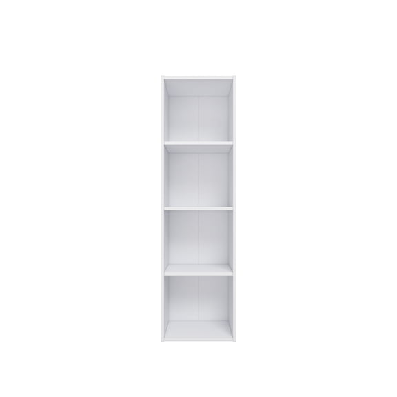 41.81 in. Tall White Wood 4-Shelf Etagere Bookcase