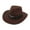 Coffee, variant on Womens Mens Cotton Western Cowboy Hat Felt Hat Outdoor Cow-head Decor Wide Brim Hat with Strap
