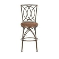 thumbnail image 3 of Bowery Hill 30" Upholstered Metal & Fabric Swivel Bar Stool in Bronze/Tan, 3 of 11