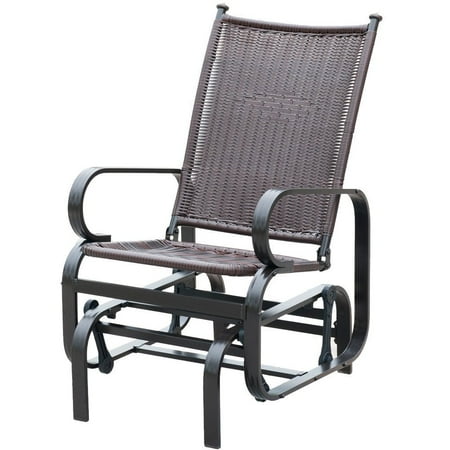 Patiopost Glider Chair Outdoor Pe Wicker Patio Rocking Brown Patiopost Glider Chair Outdoor Pe Wicker Patio Rocking Brown