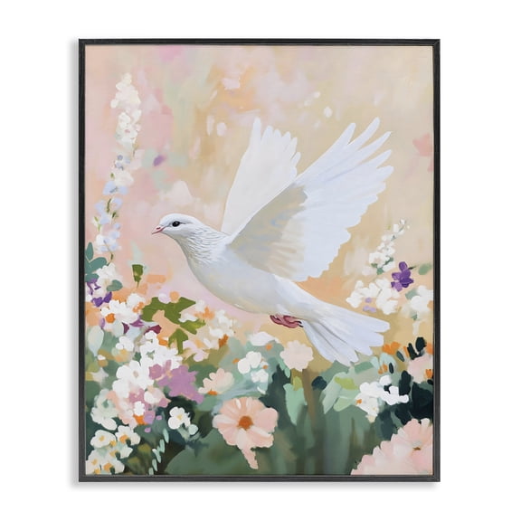 Stupell Industries Cottage White Dove Among Spring Blooms Black Framed Giclee Art, 11 x 14, by The Prints Vibe