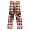 thumbnail image 3 of American Country Star Retro Red Checked Plaid Pajama Pants Comfortable Elastic Waist Pajamas Fashion Sleepwear Bottoms Plus Size Homewear, 3 of 6