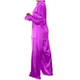 thumbnail image 3 of Generic Classic Plus Size Satin Pajamas for Women Long Sleeve Button Down Sleepwear Solid Soft Silk Loungewear Pjs Set, 3 of 3