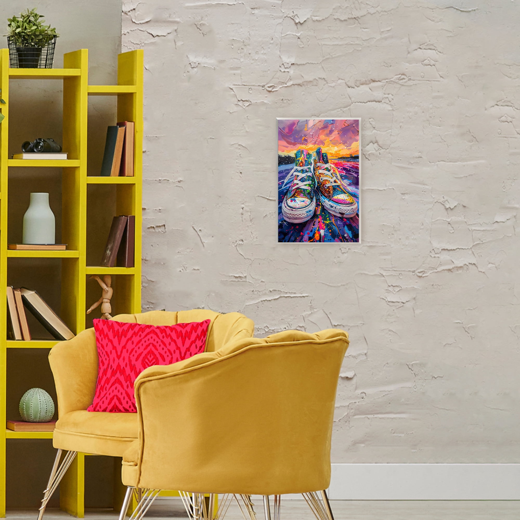Stupell Industries Vibrant Sneakers at Sunset Wall Plaque Art, design by Creative Studio