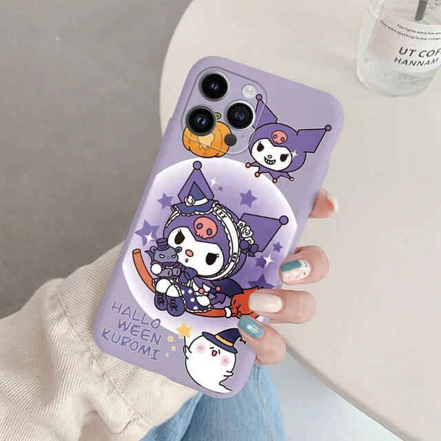 Cartoon Phone Case for For Apple iphone 15 Pro Max 15 Plus Girls Anti-drop Cinnamoroll Kuromi Hello Kitty Silicone Siling Cover ZR