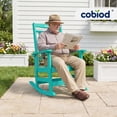 thumbnail image 3 of Cobiod Oversized Rocking Chair Outdoor, HDPE Rocking Chair for Adults, Patio Rocking Chairs for Porch & Fire Pit, All-Weather Outdoor Rocking Chair, Adirondack-Style Wood-Grain, Set of 2, 3 of 7