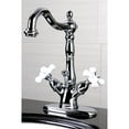 thumbnail image 4 of Kingston Brass KS1430PX Heritage Two-Handle Bathroom Faucet with Brass Pop-Up and Cover Plate, Matte Black, 4 of 7
