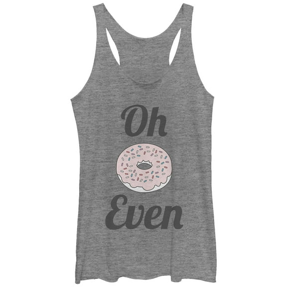 Women's CHIN UP Oh Donut Even  Racerback Tank Top Gray Heather Large