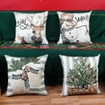 thumbnail image 2 of Christmas Stripes Pillow Covers 18x18 Set of 4 Snowman Reindeer Gloves Throw Pillows Winter Holiday Decoration Cushion Case for Sofa Couch Home Decor, 2 of 6