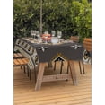 thumbnail image 2 of Outdoor Tablecloth with Umbrella Hole and Zipper, Gray Brown Boho Rectangle Table Cloth 60x102 Inch Waterproof Tablecloth, Vintage Farmhouse Abstract Ethnic Motifs Picnic Table Cover for Patio, 2 of 7