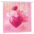 thumbnail image 2 of JOOCAR Valentines Day Shower Curtain Set with Hooks Bright Glass Hearts in Pink Bathroom Curtain 72x72 inch Waterproof Polyester Fabric Bathroom Decorations, 2 of 7