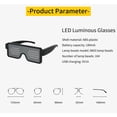 thumbnail image 4 of Gafas de fiesta LED Gafas LED recargables por USB para regalos de fiesta con 8 patrones Pantalla LED Parpadeo rápido opcional para decoraciones de cumpleaños (rosa) brillar Electrónica, 4 of 5