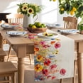 thumbnail image 2 of Table Runner 120 Inches Long for Kitchen Dining, Pastoral Botanical Dresser Scarf Farmhouse, Dining Table Decorations for Wedding/Parties, Watercolor Spring Summer Flowers Rustic 13 x 120 In, 2 of 9