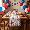 thumbnail image 5 of Nkmbld 4th of July Table Runner, 13x72 Inch Vintage Patriotic Table Runners Decoration for Farmhouse Kitchen Dinning Indoor Outdoor Home Party Supply, 5 of 8