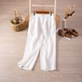 thumbnail image 1 of Pantalones de pierna ancha de algodón y lino Pantalones de pierna ancha para mujer Pantalones casuales finos de lino Pantalones profesionales OL para mujer Pantalones sueltos hasta el, 1 of 6