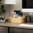 thumbnail image 2 of Mind Reader Desktop Organizer, 7-compartment, Office Essentials, Modern, Office, Bamboo, 9.25"L x 7.25"W x 4.5"H, Brown, 2 of 4