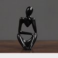 thumbnail image 2 of Statue de Penseur Manuelle en Résine Style Penseur Sculpture Abstraite Stable Unique pour Salon, 2 of 3