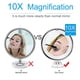 thumbnail image 4 of Espejo de maquillaje con acabado cromado y aumento de 10 aumentos, tocador de baño portátil con cuello de cisne ajustable, 14 LED de luz natural real, de bajo consumo y ecológico, 4 of 6