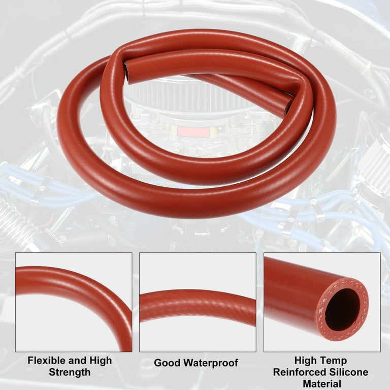 Unique Bargains Silicone Vacuum Tubing Hose Line Automotive Vacuum Hose  Engine Air Intake Red ID 18mm 4.92ft Length 