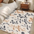 thumbnail image 4 of Orange Grey Botanical Area Rugs 2.7'x5', Small Throw Rugs for Kitchen Bedroom, Rustic Country Spring Floral Summer Leaf Indoor Outdoor Rug Non-Slip Low Pile Carpet Runner Reversible Floor Mats, 4 of 8