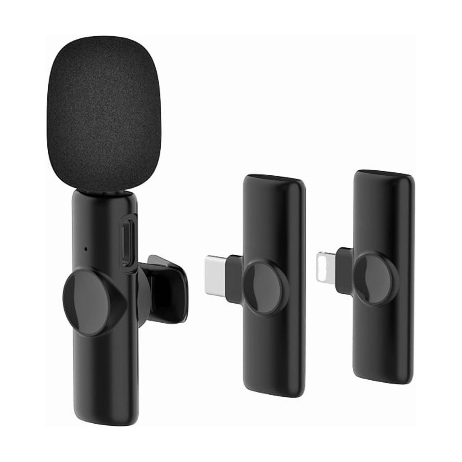 Wireless Lavalier Microphone with Auto Noise Cancellation, Reverb&Real-Time Monitoring, Clip-on Mic for Video Live Stream Outdoor Interview Audio Recording, Plug & Play for iPhone Android Camera Vlog