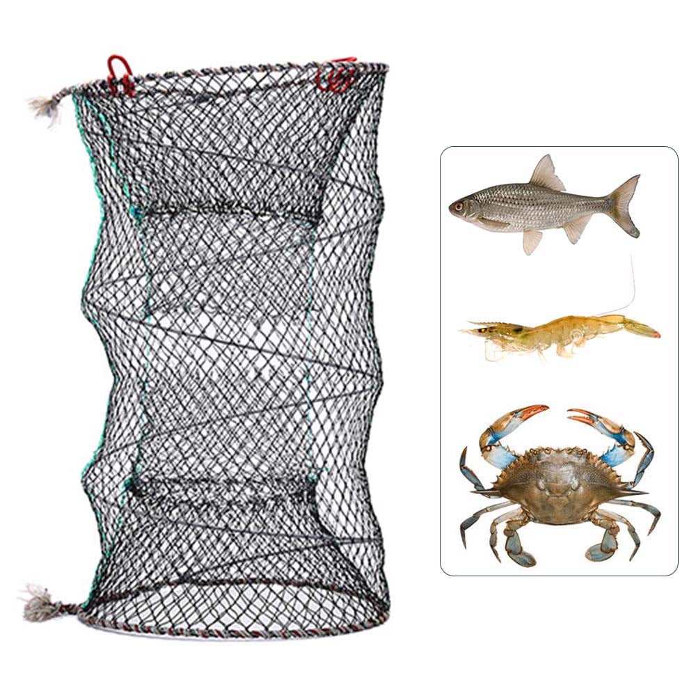 40x80cm Fishing Net Cage 3 Layers Hanging Spring Net  Fish Catcher Trap Cage US 