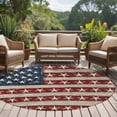 thumbnail image 5 of 5ft Round Rug, Coastal American Flag Non-Skid Rubber Backing Large Area Rugs - Living Room Bedroom Home Office, Starfish Vintage USA Flag Indoor Floor Mat Carpets Washable Rug, 5 of 9