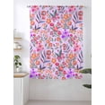 thumbnail image 2 of Sheer Curtains 72 Inches Long, Spring Floral Semi Sheer Curtains Light Filtering Window Treatment, Retro Watercolor Flowers Leaves Plants Purple Privacy Voile Drapes for Living Room 52x72 Inch, 2 of 6