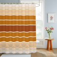 thumbnail image 4 of Shower Curtains for Bathroom, Burnt Orange Ombre Stripe Waterproof Fabric Shower Curtain, Farmhouse Striped Gradient Decorative Bathroom Curtain for Bathtub, 72"x84", No Hooks Included, 4 of 9