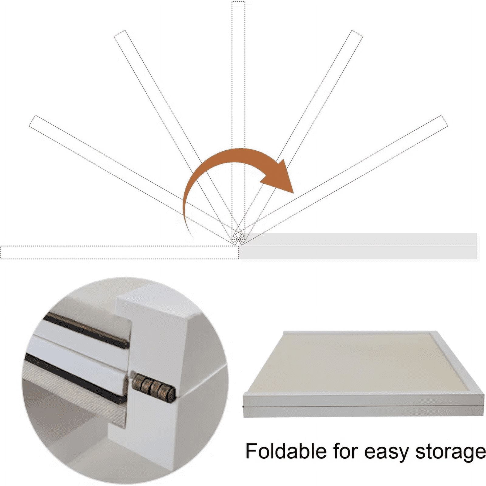 Cork Board,With Linen 48*36 Inch Foldable Bulletin Board Office Decor Vision Board Light For Wall School Office Bedroom,White
