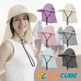 thumbnail image 7 of SUN CUBE Women Sun Hat Neck Flap Cover, UV Protection Wide Brim Fishing Hat, Ponytail Hole Hiking Hat, Foldable Beach Cap Gardening Camping Outdoor Safari Sun Hat, Summer Travel Gifts UPF 50+, Purple, 7 of 7