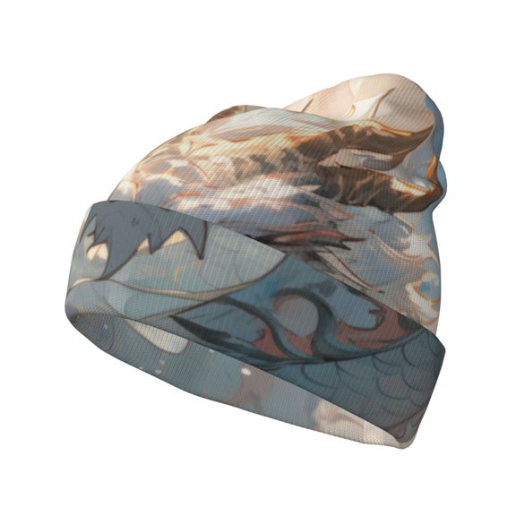 Kdxio Cool Cloud White Dragon Winter Beanie for Men Women Beanie Knit Hat Cuffed Cap Beanie Knit Chunky Snow Cap