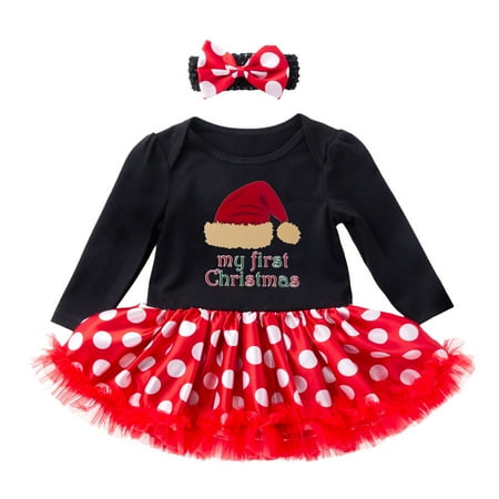 

Dadaria Baby Girl Clothes Christmas Theme Toddler Newborn Baby Girls Princess Letter Tutu Dress Outfits Set Beige 6-12 Months Toddler