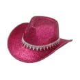 thumbnail image 4 of Segolike Western Cowboy Hat Retro Cowgirl Hat for Role Playing Festival Pink Red, 4 of 8