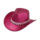 thumbnail image 4 of Sombrero de vaquero con diseño vintage, sombrero de jazz con purpurina para cosplay, bodas y vacaciones. Rojo rosa, 4 of 9