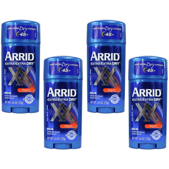 ARRID Extra Dry XX Solid Antiperspirant Deodorant, Regular 2 oz (Pack of 4)