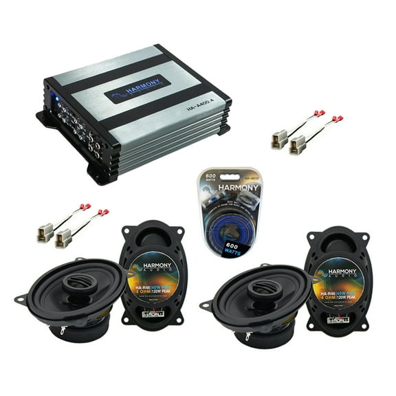 Fits  Nissan 240SX 1989-1994 Harmony Speaker (2) R46 &  HA-A400.4 Amp